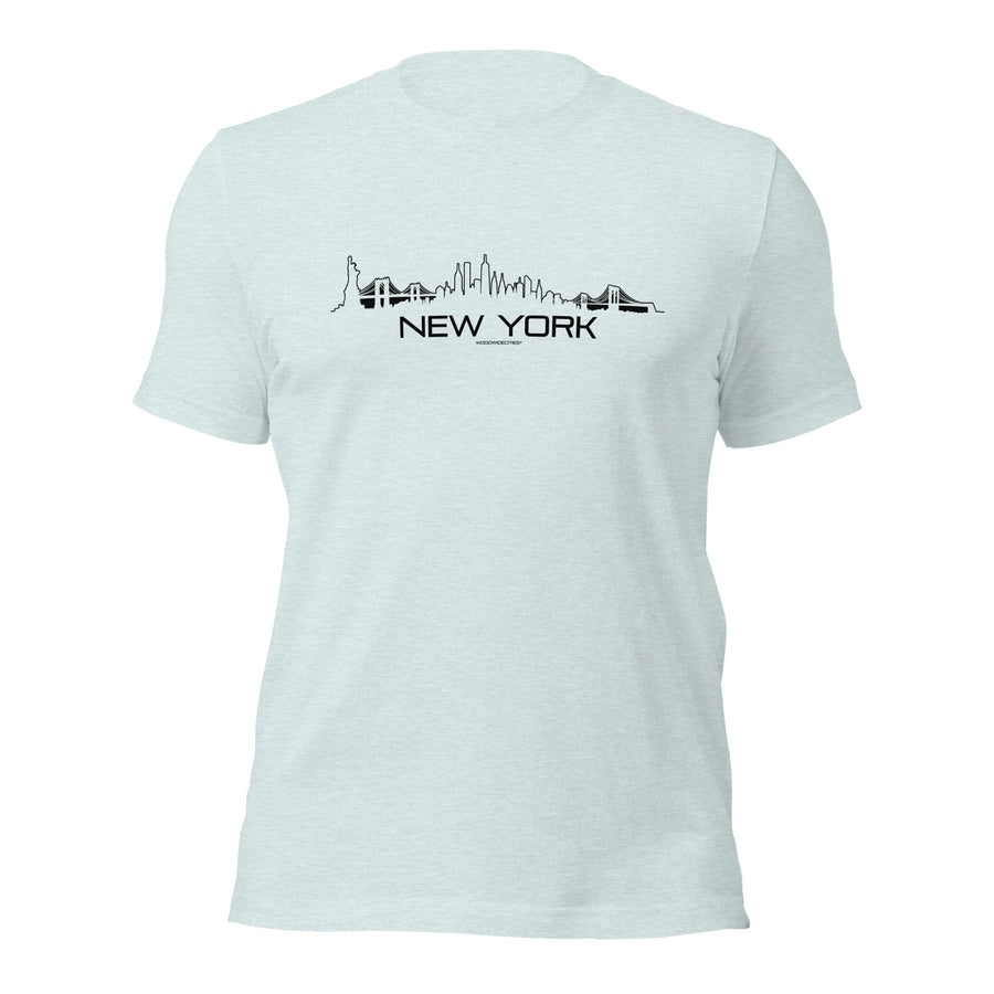 T-Shirt New York Light Blue S houten cadeau decoratie relatiegeschenk van WoodWideCities