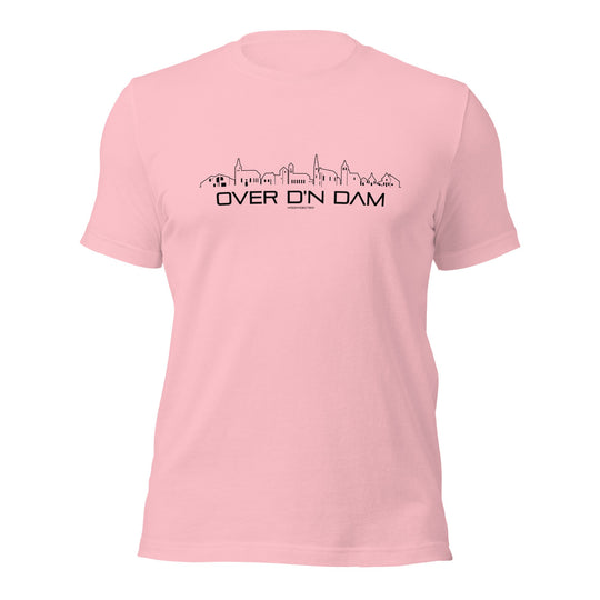 T-Shirt Over d'n Dam Pink S houten cadeau decoratie relatiegeschenk van WoodWideCities