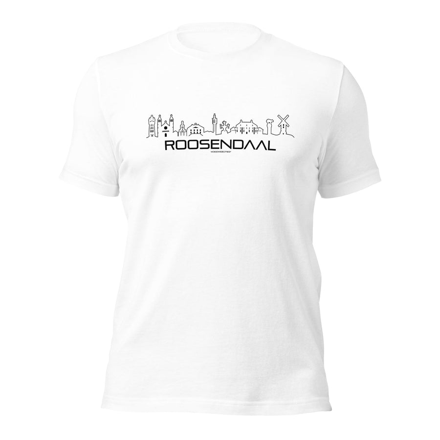 T-Shirt Roosendaal White S houten cadeau decoratie relatiegeschenk van WoodWideCities