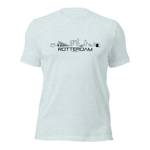 T-Shirt Rotterdam Light Blue S houten cadeau decoratie relatiegeschenk van WoodWideCities