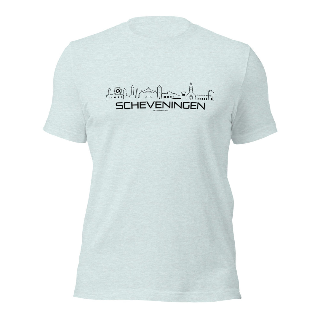 T-Shirt Scheveningen Light Blue S houten cadeau decoratie relatiegeschenk van WoodWideCities