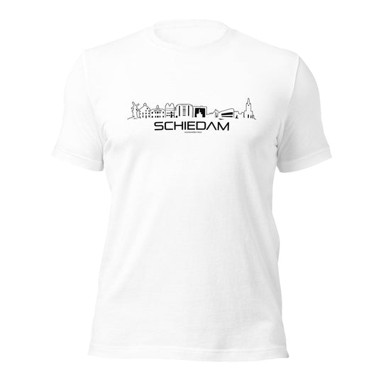 T-Shirt Schiedam White S houten cadeau decoratie relatiegeschenk van WoodWideCities