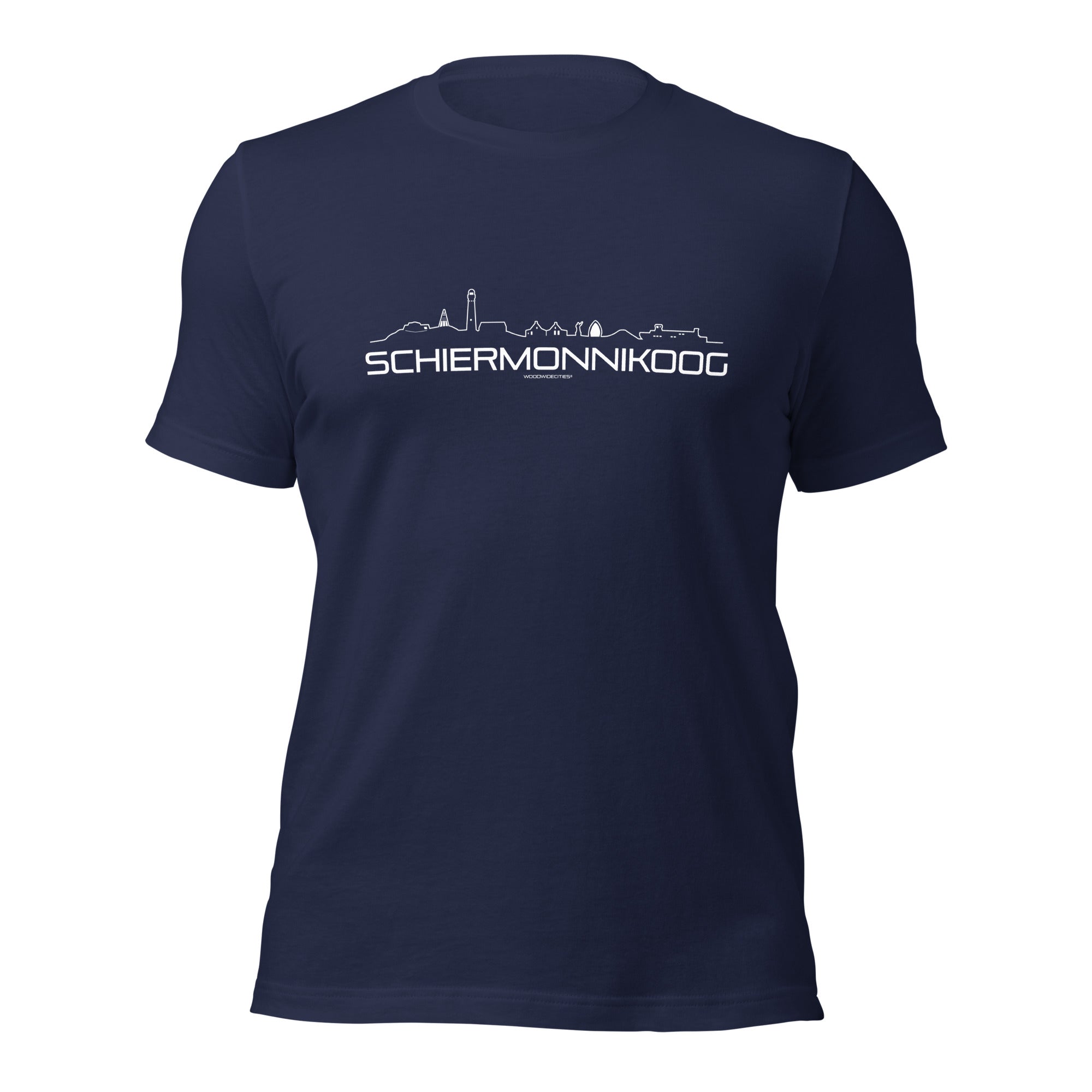 T-Shirt Schiermonnikoog Navy S houten cadeau decoratie relatiegeschenk van WoodWideCities