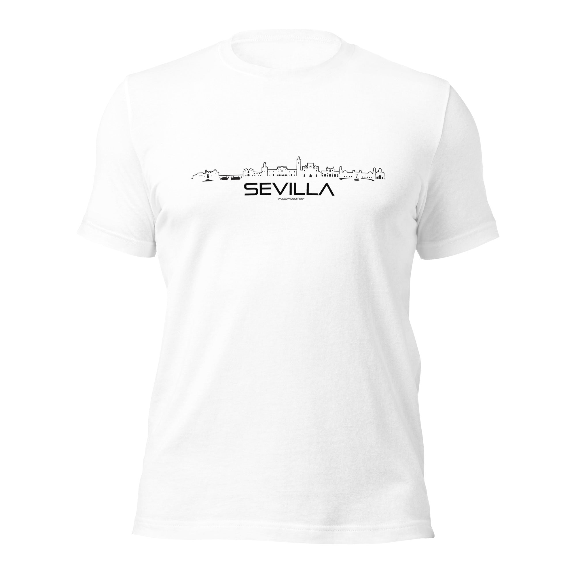 T-Shirt Sevilla White S houten cadeau decoratie relatiegeschenk van WoodWideCities