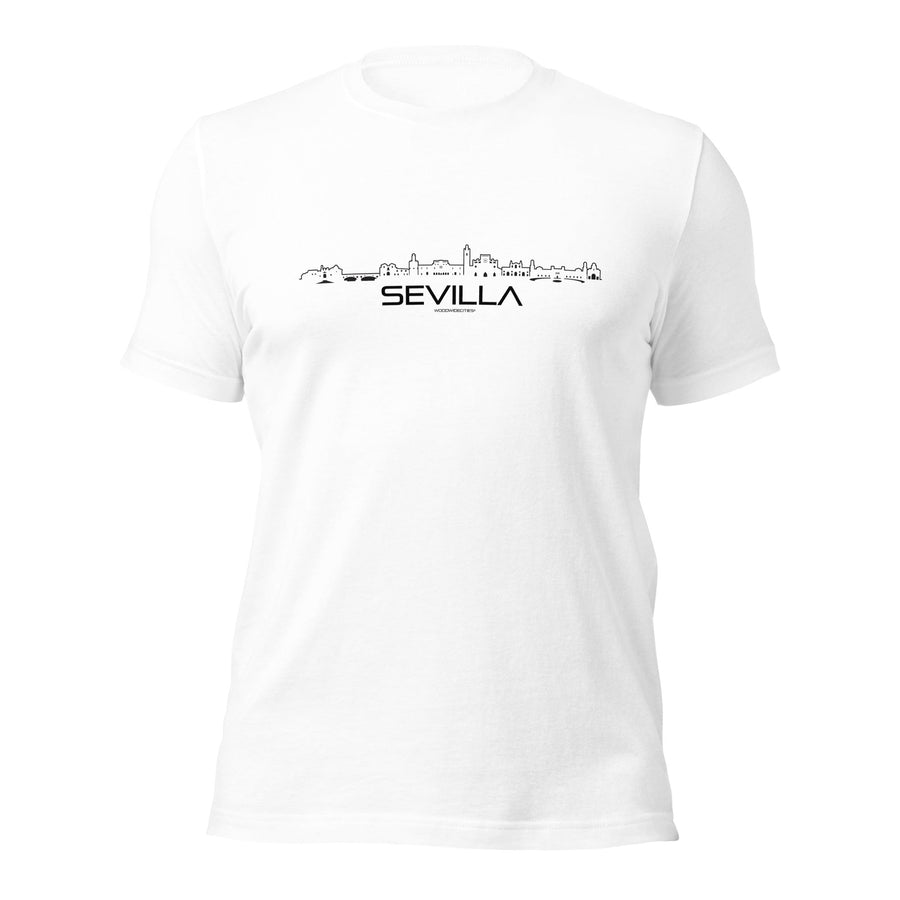 T-Shirt Sevilla White S houten cadeau decoratie relatiegeschenk van WoodWideCities