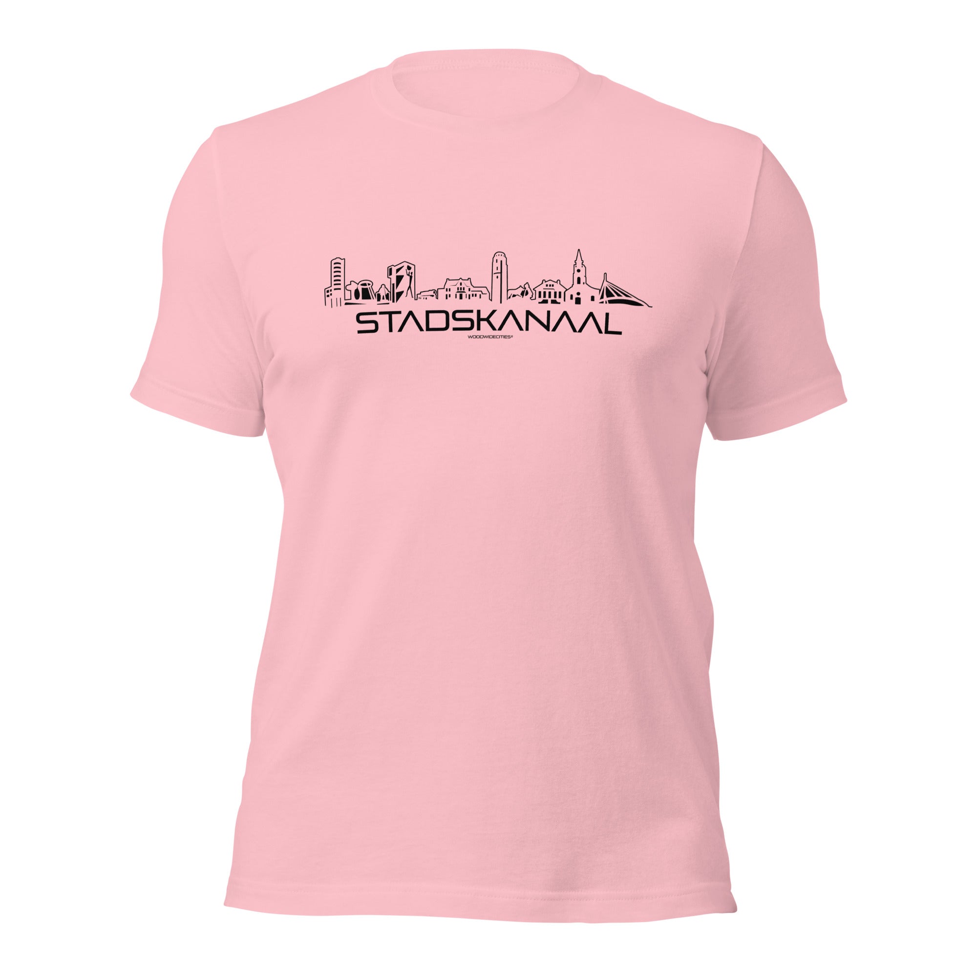 T-Shirt Stadskanaal Pink S houten cadeau decoratie relatiegeschenk van WoodWideCities