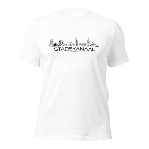 T-Shirt Stadskanaal White S houten cadeau decoratie relatiegeschenk van WoodWideCities
