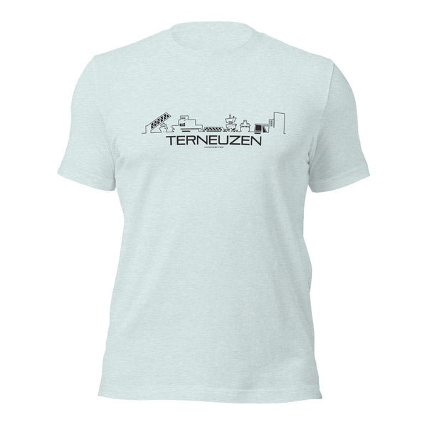 T-Shirt Terneuzen Light Blue S houten cadeau decoratie relatiegeschenk van WoodWideCities