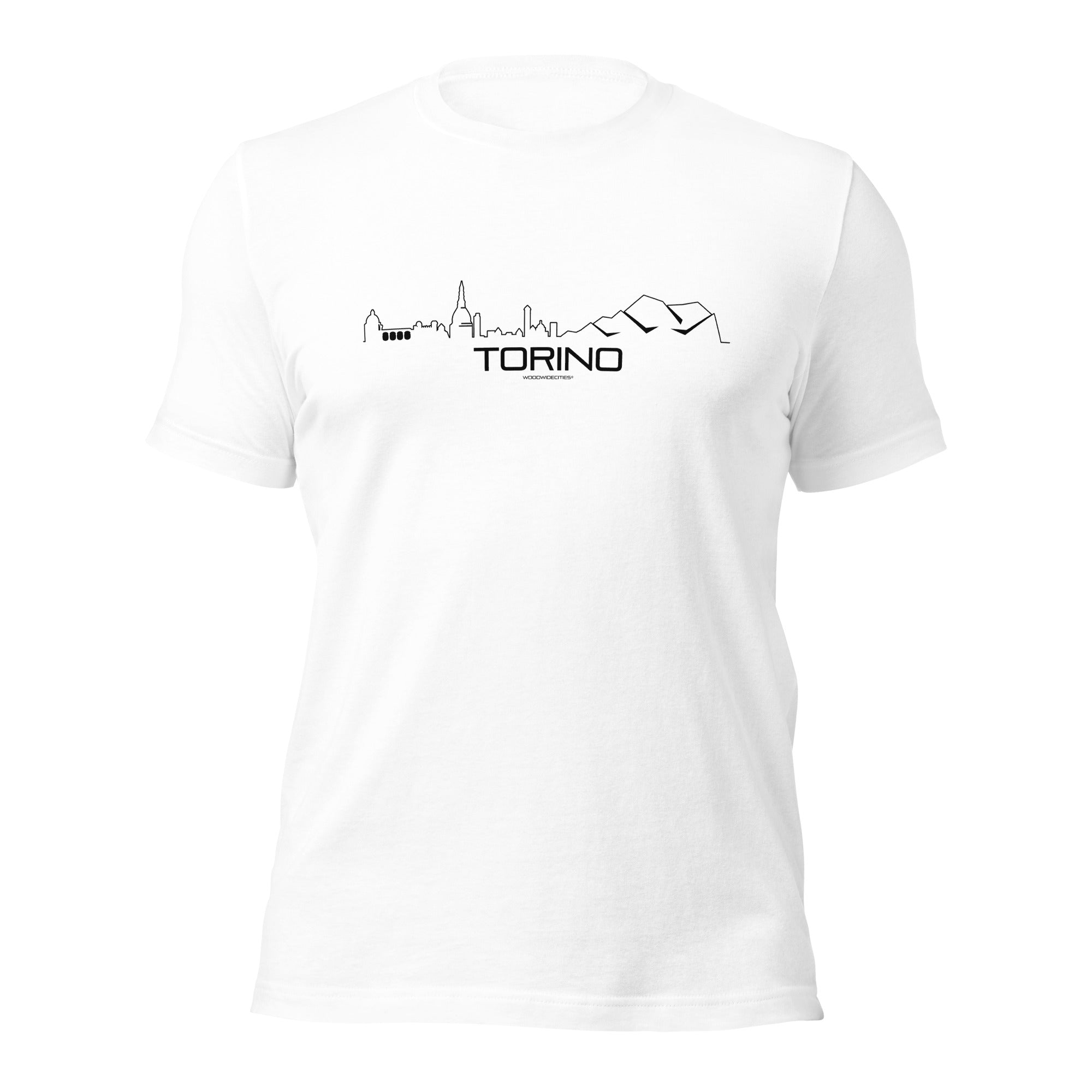 T-Shirt Torino White S houten cadeau decoratie relatiegeschenk van WoodWideCities