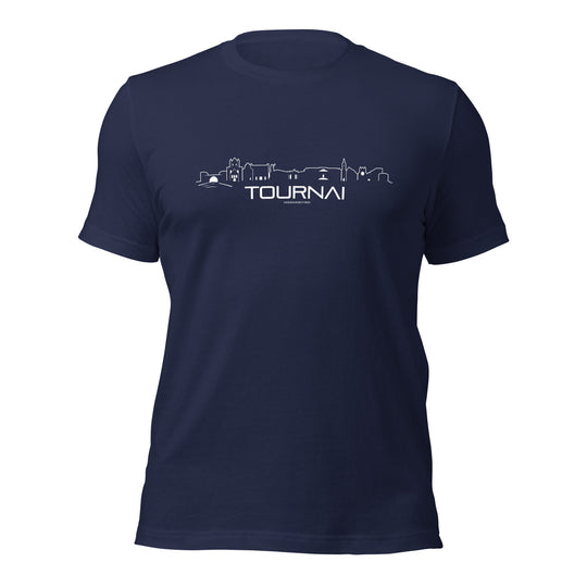 T-Shirt Tournai Navy S houten cadeau decoratie relatiegeschenk van WoodWideCities