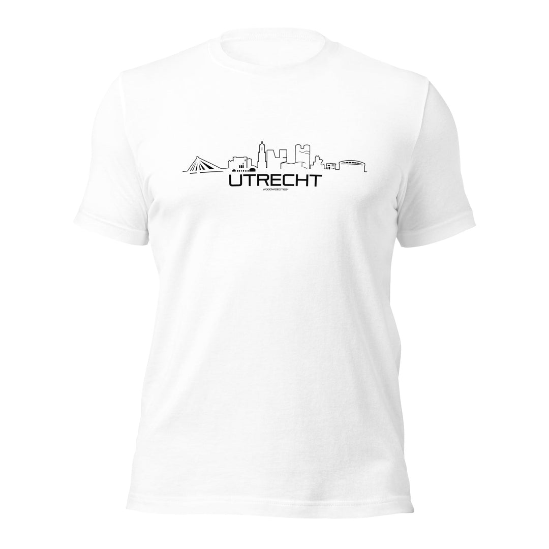 T-Shirt Utrecht White S houten cadeau decoratie relatiegeschenk van WoodWideCities