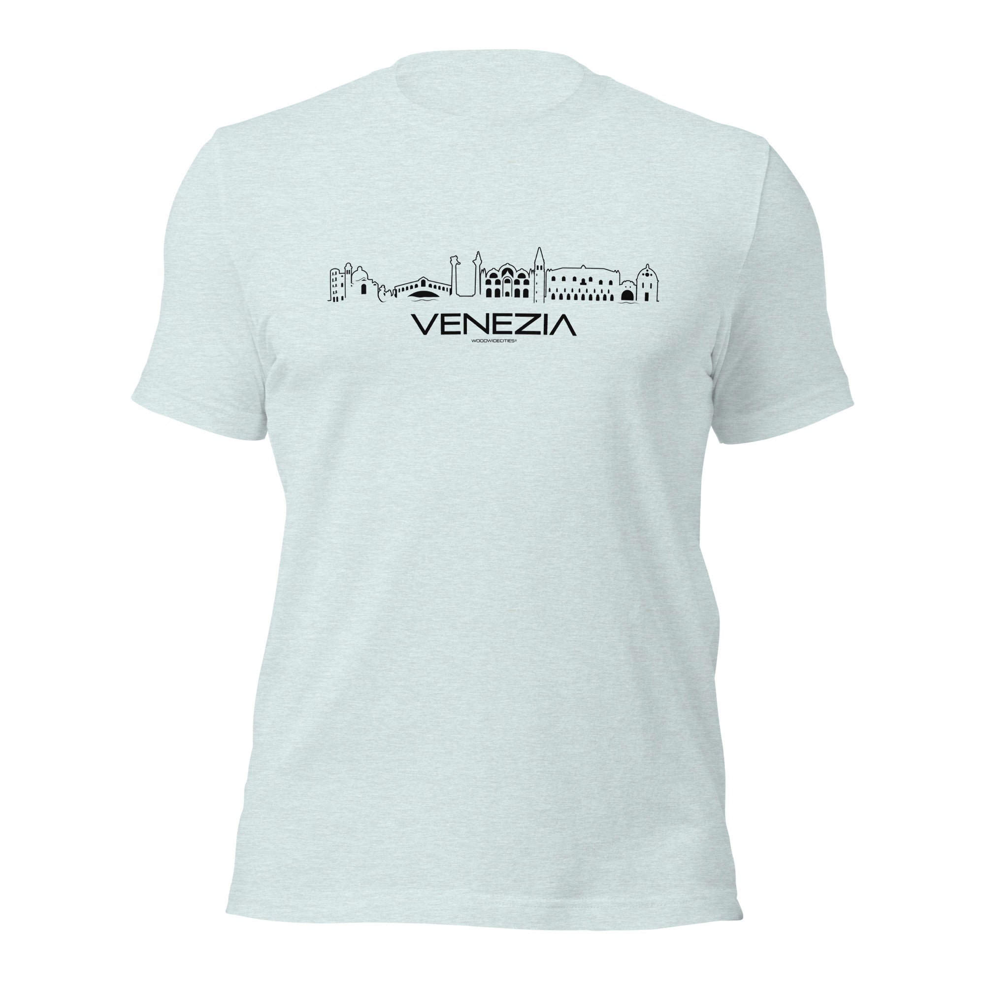 T-Shirt Venezia Gemêleerd prisma ijsblauw S houten cadeau decoratie relatiegeschenk van WoodWideCities