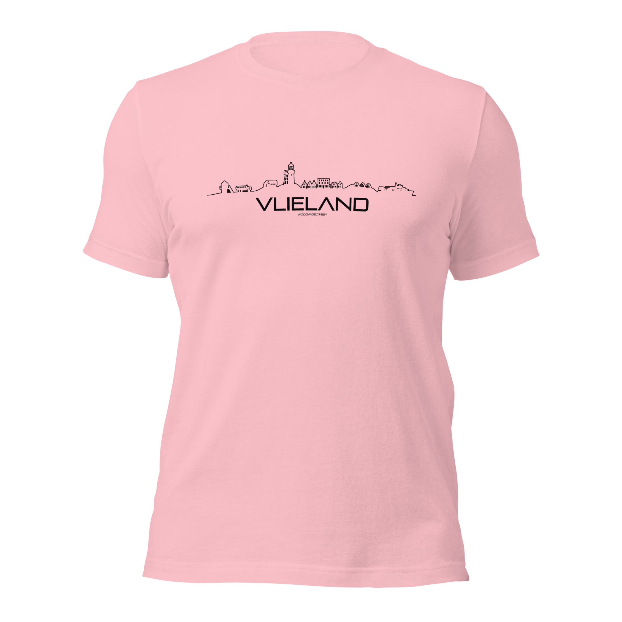 T-Shirt Vlieland Pink S houten cadeau decoratie relatiegeschenk van WoodWideCities
