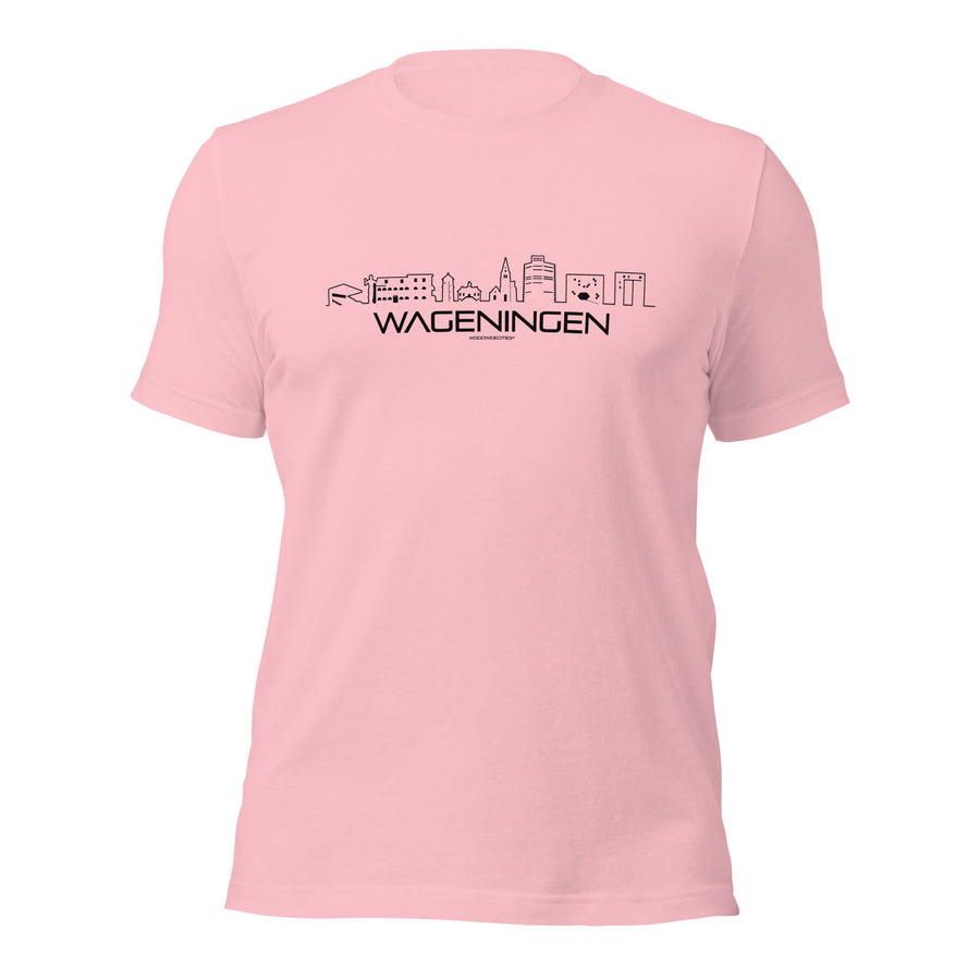 T-Shirt Wageningen Pink S houten cadeau decoratie relatiegeschenk van WoodWideCities