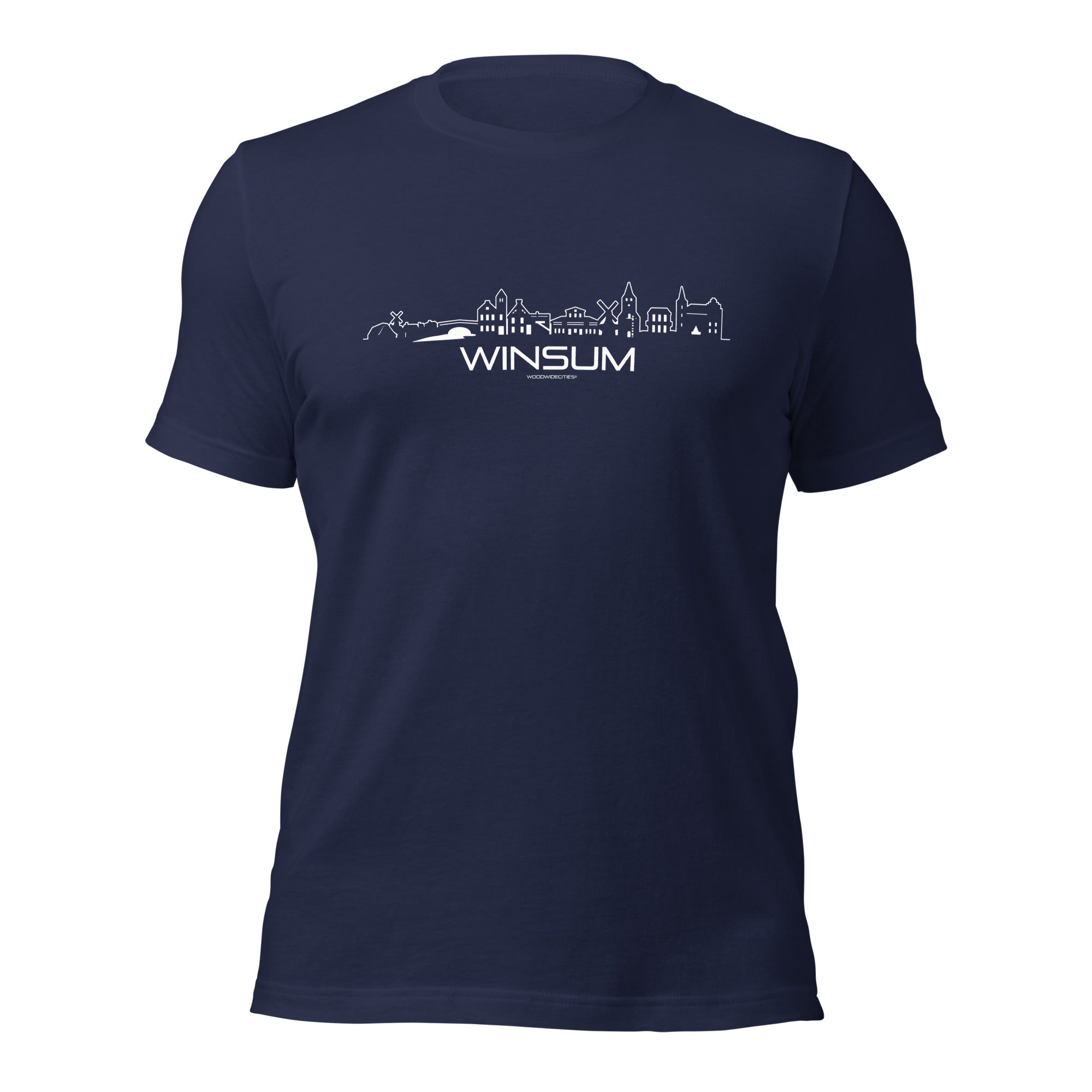 T-Shirt Winsum Navy S houten cadeau decoratie relatiegeschenk van WoodWideCities