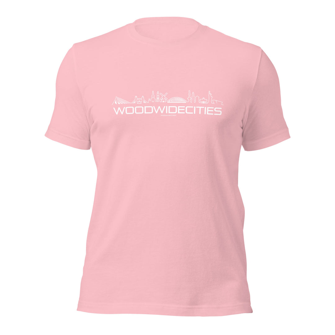 T-Shirt WoodWideCities Pink S houten cadeau decoratie relatiegeschenk van WoodWideCities