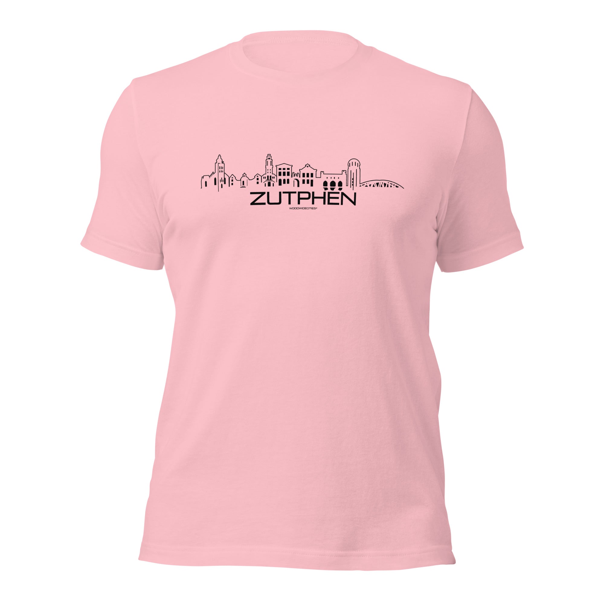 T-Shirt Zutphen Pink S houten cadeau decoratie relatiegeschenk van WoodWideCities