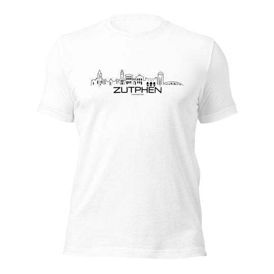 T-Shirt Zutphen White S houten cadeau decoratie relatiegeschenk van WoodWideCities