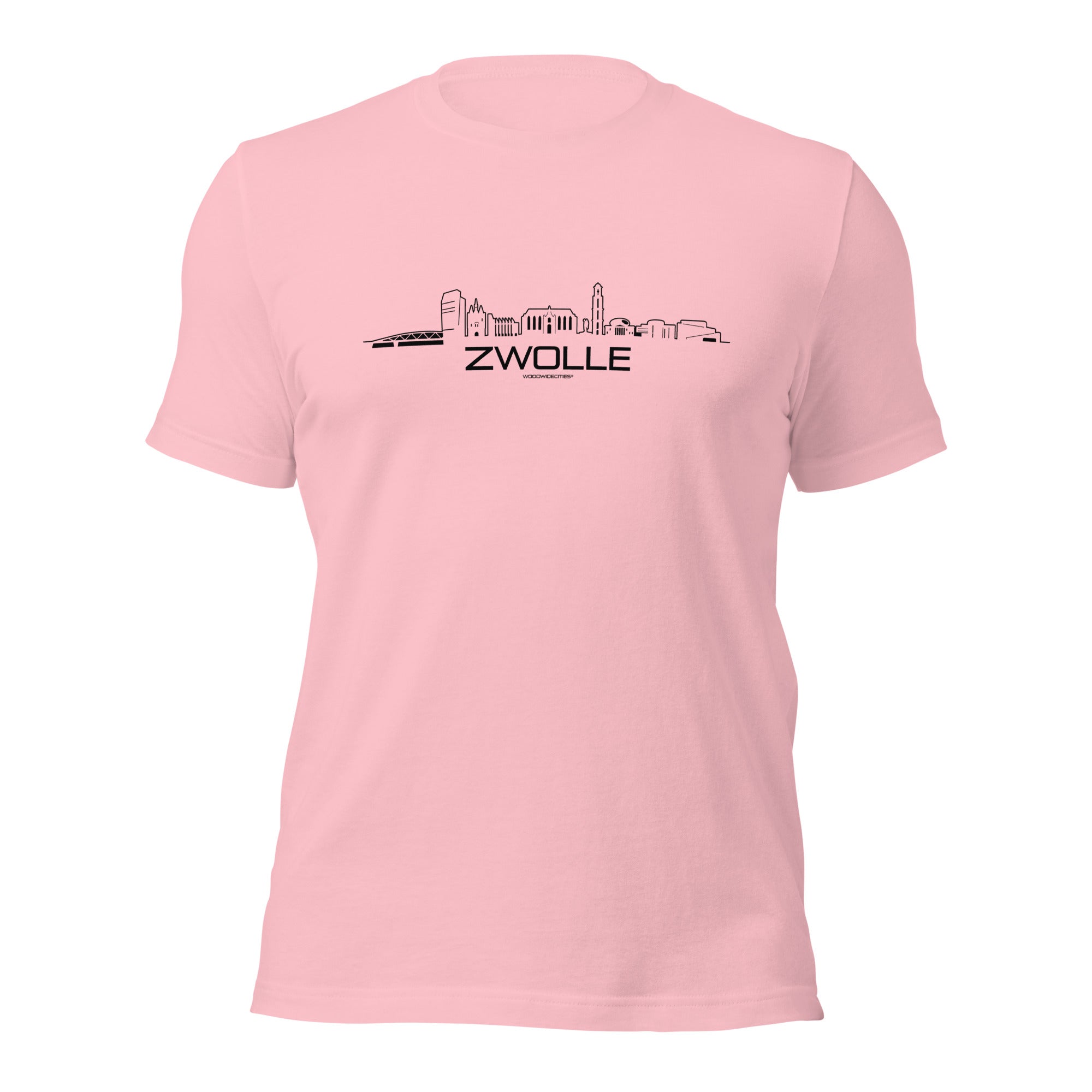 T-Shirt Zwolle Pink S houten cadeau decoratie relatiegeschenk van WoodWideCities