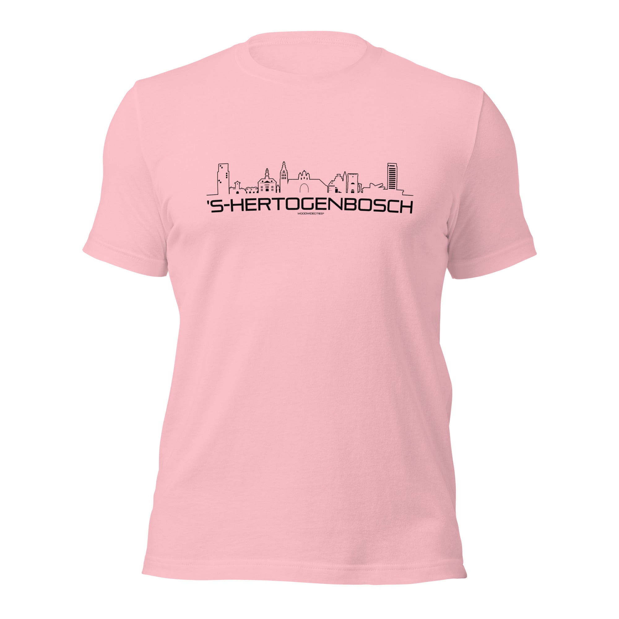 T-Shirt Den Bosch Pink S houten cadeau decoratie relatiegeschenk van WoodWideCities