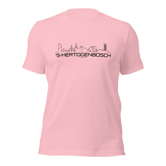 T-Shirt 's-Hertogenbosch Pink S houten cadeau decoratie relatiegeschenk van WoodWideCities
