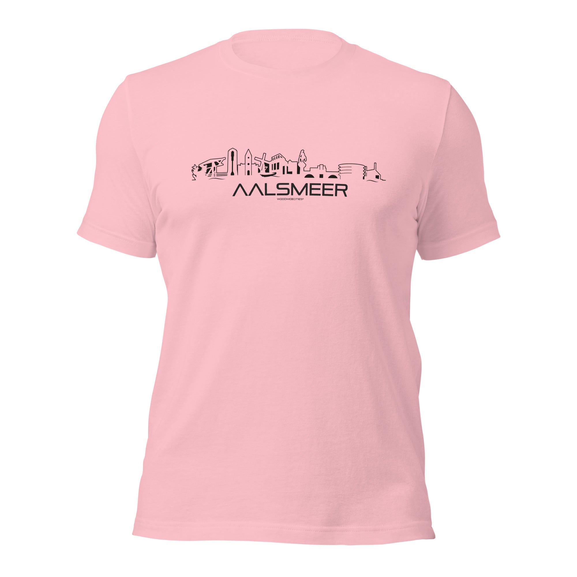 T-shirt Aalsmeer Roze S houten cadeau decoratie relatiegeschenk van WoodWideCities