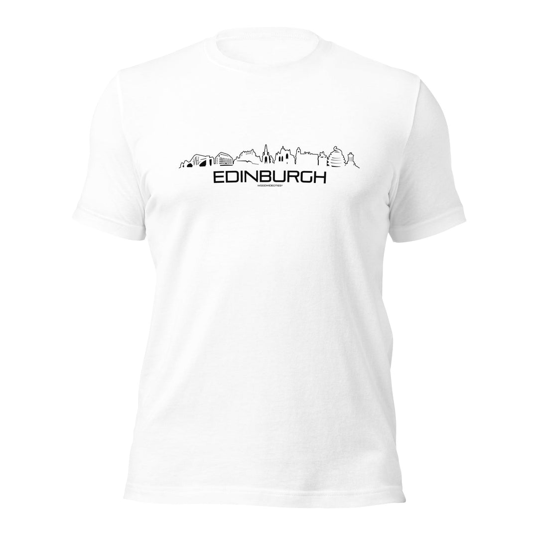T-shirt Edinburgh White S houten cadeau decoratie relatiegeschenk van WoodWideCities