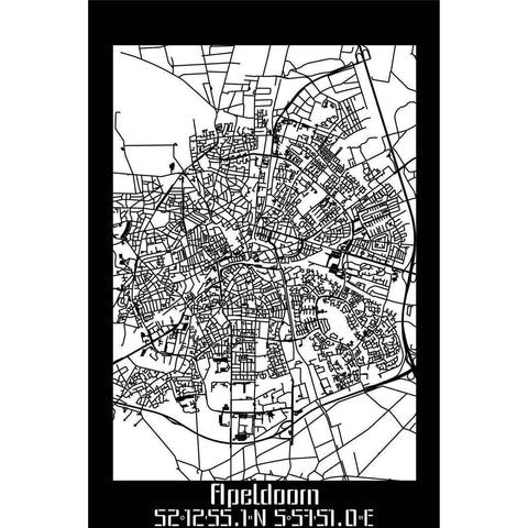 Citymap Apeldoorn houten cadeau decoratie relatiegeschenk van WoodWideCities