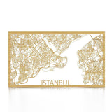 Citymap Istanbul houten cadeau decoratie relatiegeschenk van WoodWideCities
