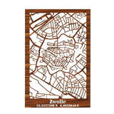 Citymap Zwolle houten cadeau decoratie relatiegeschenk van WoodWideCities