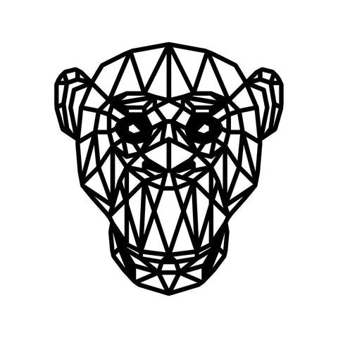 Geometrische Dieren Aap Black Bamboe houten cadeau decoratie relatiegeschenk van WoodWideCities