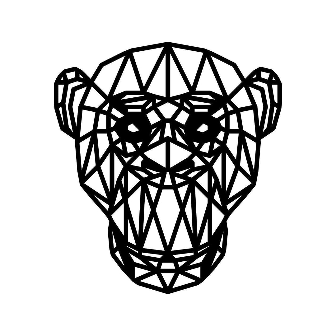 Geometrische Dieren Aap Black Bamboe houten cadeau decoratie relatiegeschenk van WoodWideCities