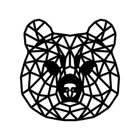 Geometrische Dieren Beer Black houten cadeau decoratie relatiegeschenk van WoodWideCities