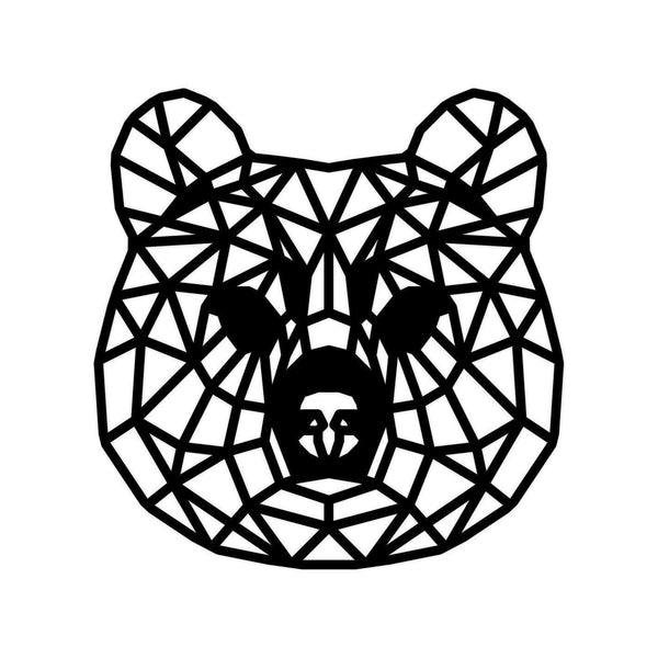 Geometrische Dieren Beer Black houten cadeau decoratie relatiegeschenk van WoodWideCities