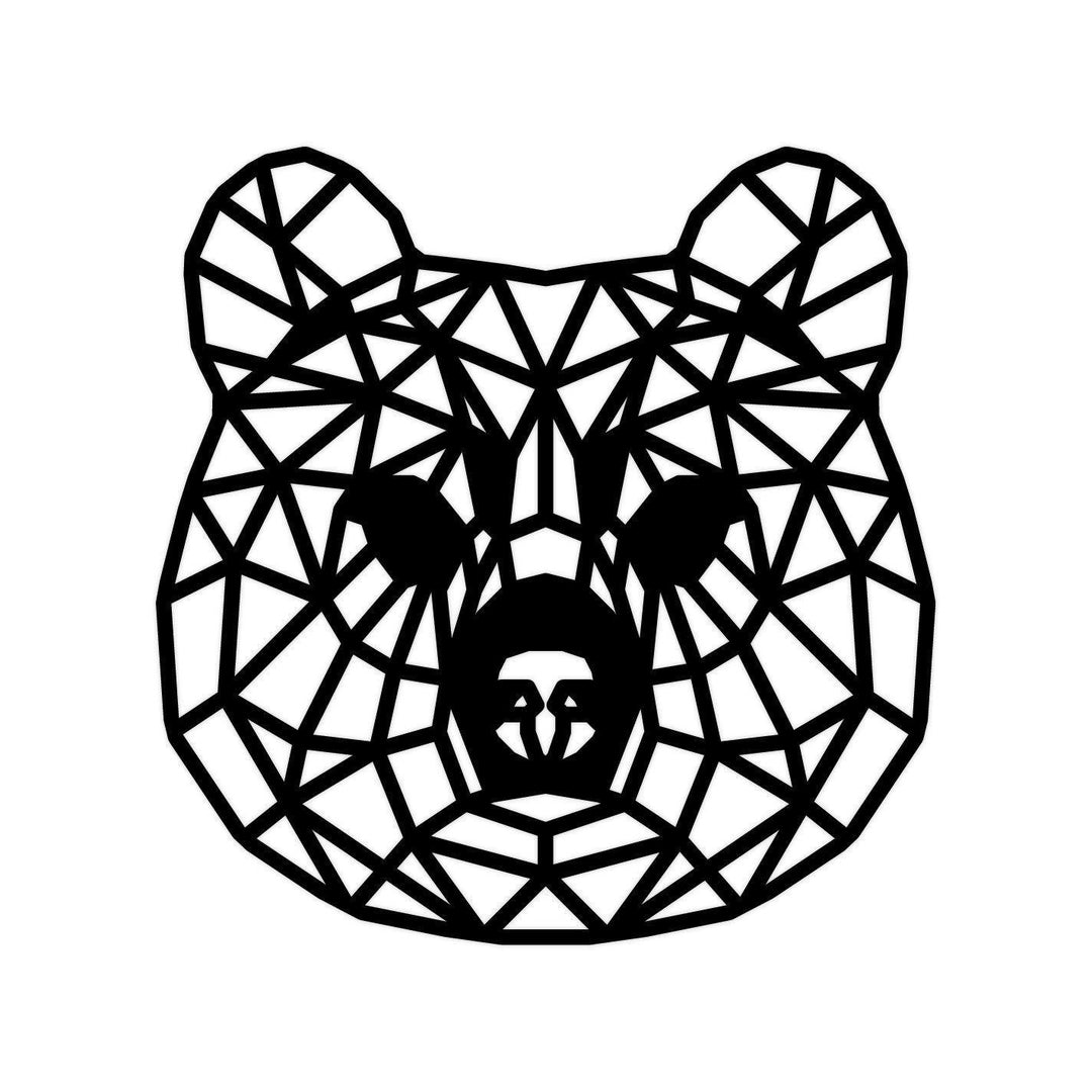 Geometrische Dieren Beer Black houten cadeau decoratie relatiegeschenk van WoodWideCities