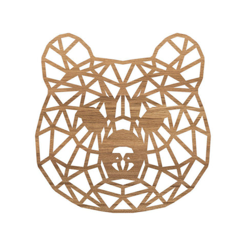 Geometrische Dieren Beer Eiken houten cadeau decoratie relatiegeschenk van WoodWideCities