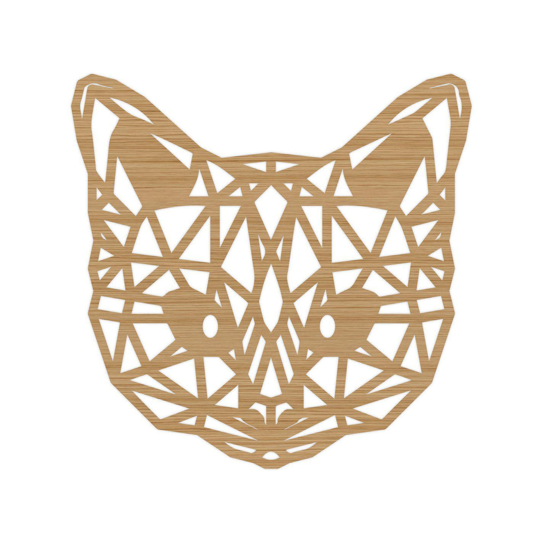 Geometrische Dieren Kat/Poes Bamboe houten cadeau decoratie relatiegeschenk van WoodWideCities