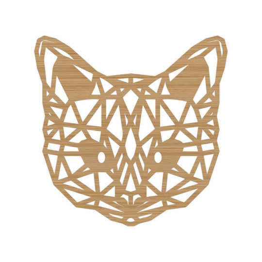 Geometrische Dieren Kat/Poes Bamboe houten cadeau decoratie relatiegeschenk van WoodWideCities