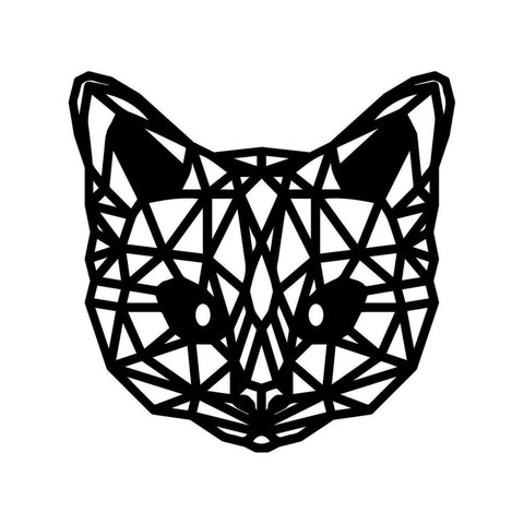 Geometrische Dieren Kat/Poes Black houten cadeau decoratie relatiegeschenk van WoodWideCities