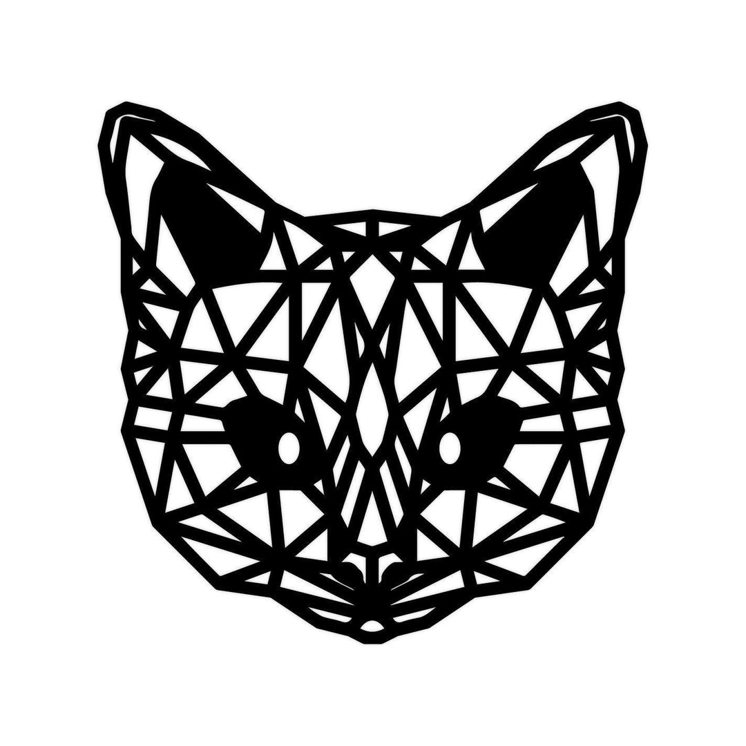 Geometrische Dieren Kat/Poes Black houten cadeau decoratie relatiegeschenk van WoodWideCities