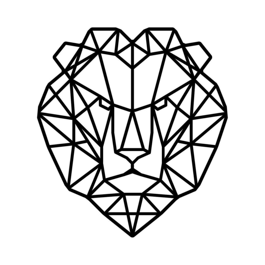 Geometrische Dieren Leeuw Black houten cadeau decoratie relatiegeschenk van WoodWideCities