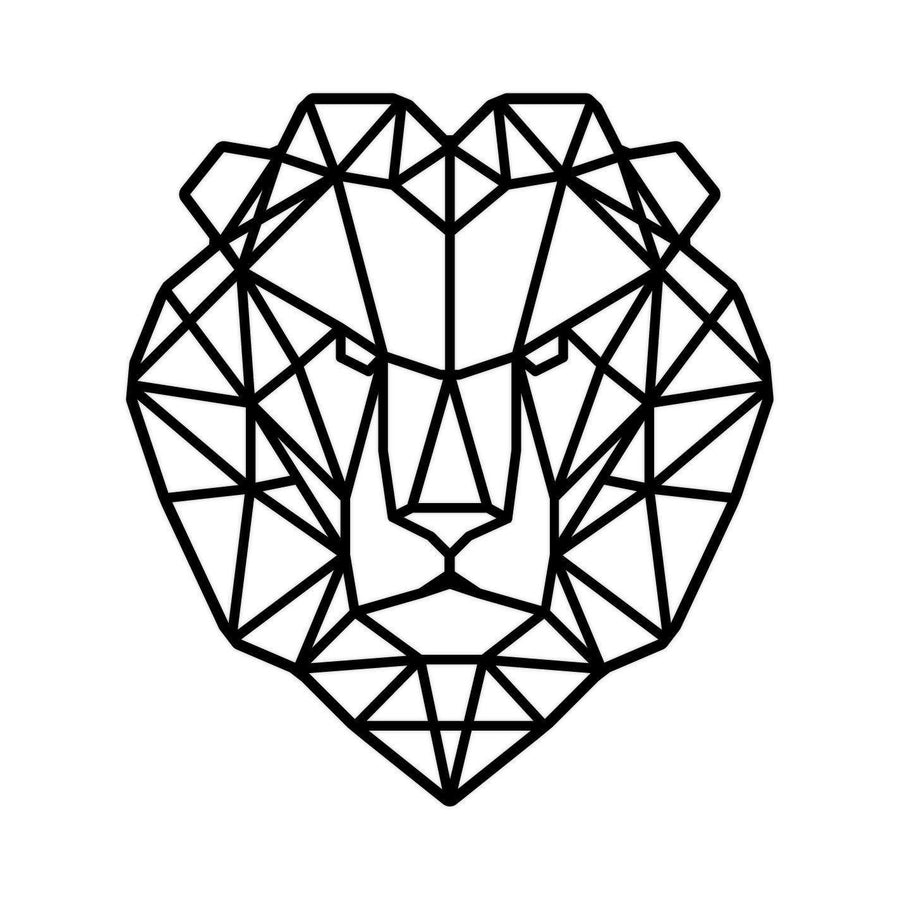 Geometrische Dieren Leeuw Black houten cadeau decoratie relatiegeschenk van WoodWideCities