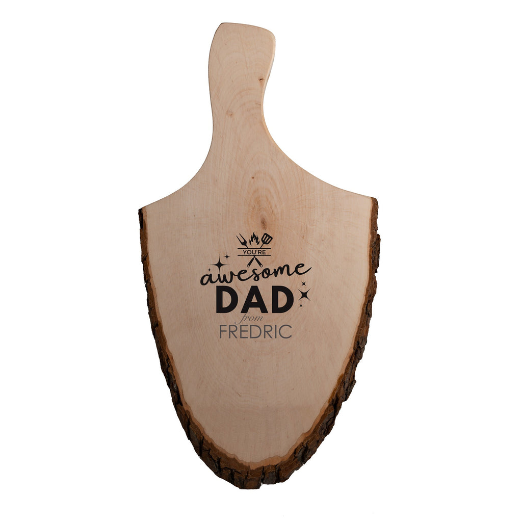 Serveerplank Vaderdag Schors met handvat op maat houten cadeau decoratie relatiegeschenk van WoodWideCities