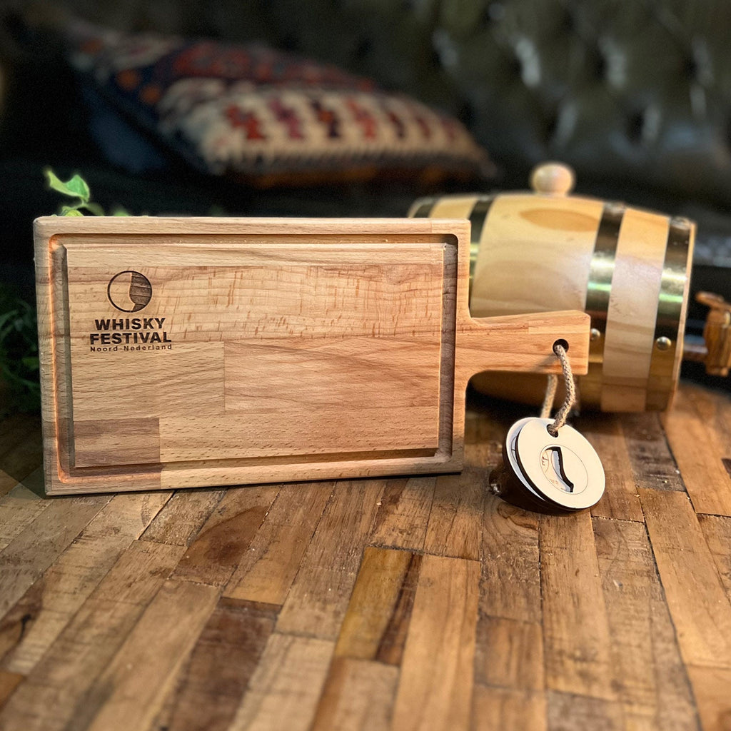 Serveerplank Whisky Festival Edition houten cadeau decoratie relatiegeschenk van WoodWideCities