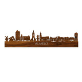 Skyline Almelo Palissander houten cadeau decoratie relatiegeschenk van WoodWideCities