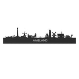 Skyline Ameland Black houten cadeau decoratie relatiegeschenk van WoodWideCities
