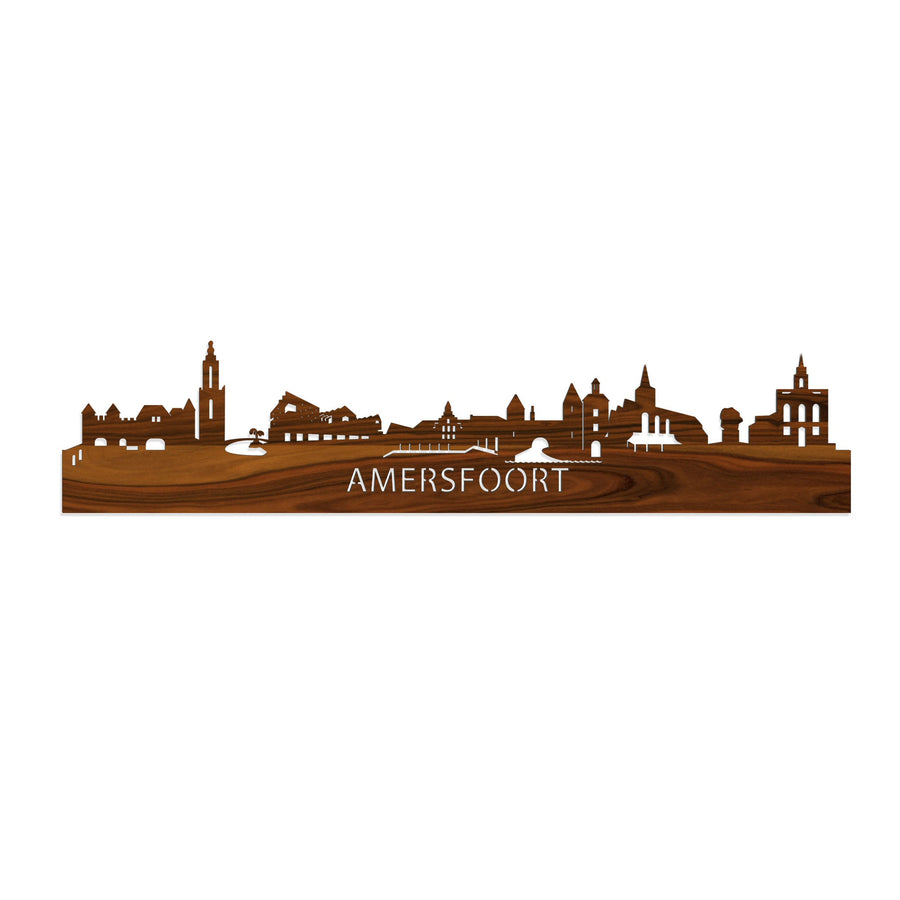 Skyline Amersfoort Palissander houten cadeau decoratie relatiegeschenk van WoodWideCities