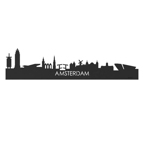 Skyline Amsterdam Black 80 cm Zonder verlichting houten cadeau decoratie relatiegeschenk van WoodWideCities
