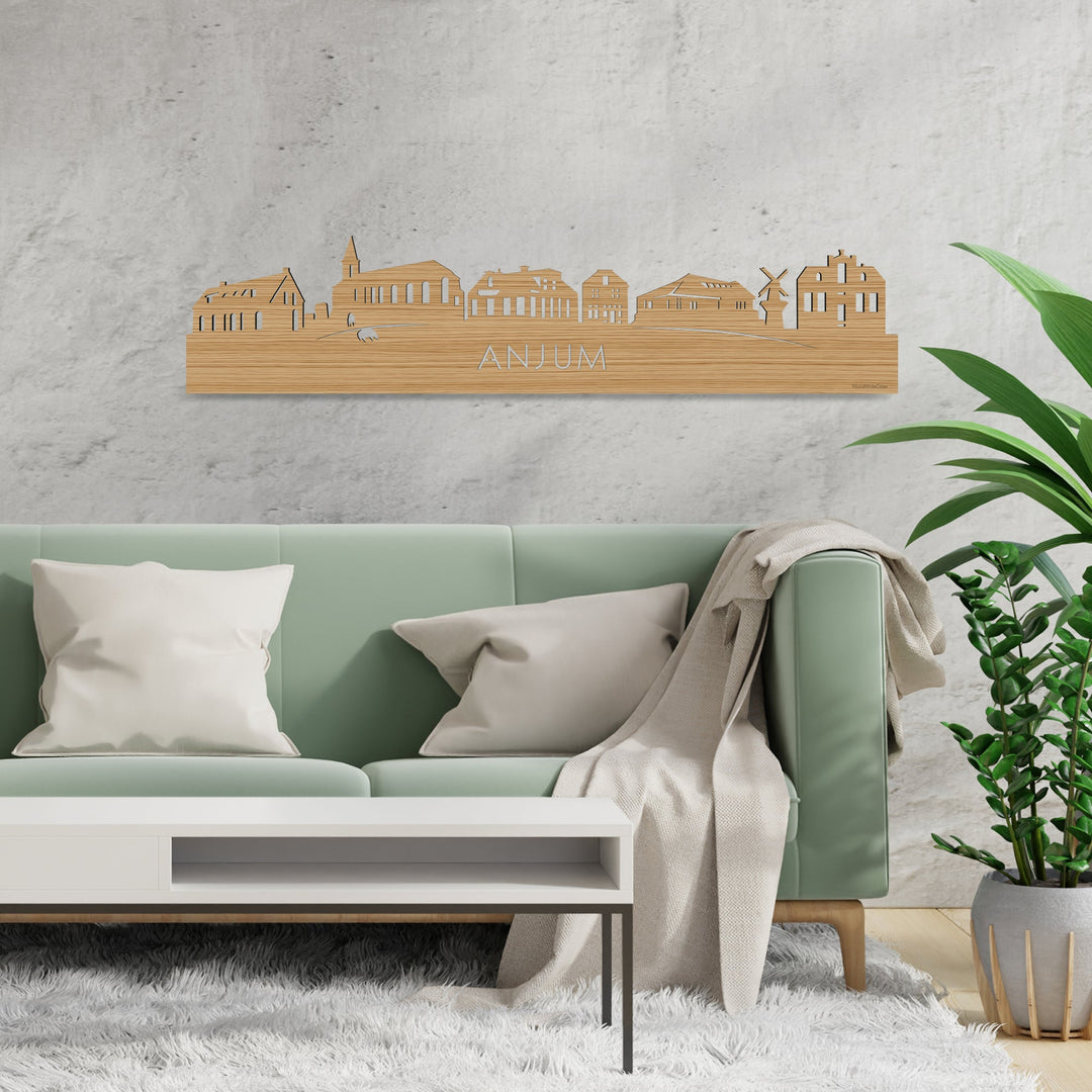 Skyline Anjum Bamboe houten cadeau decoratie relatiegeschenk van WoodWideCities