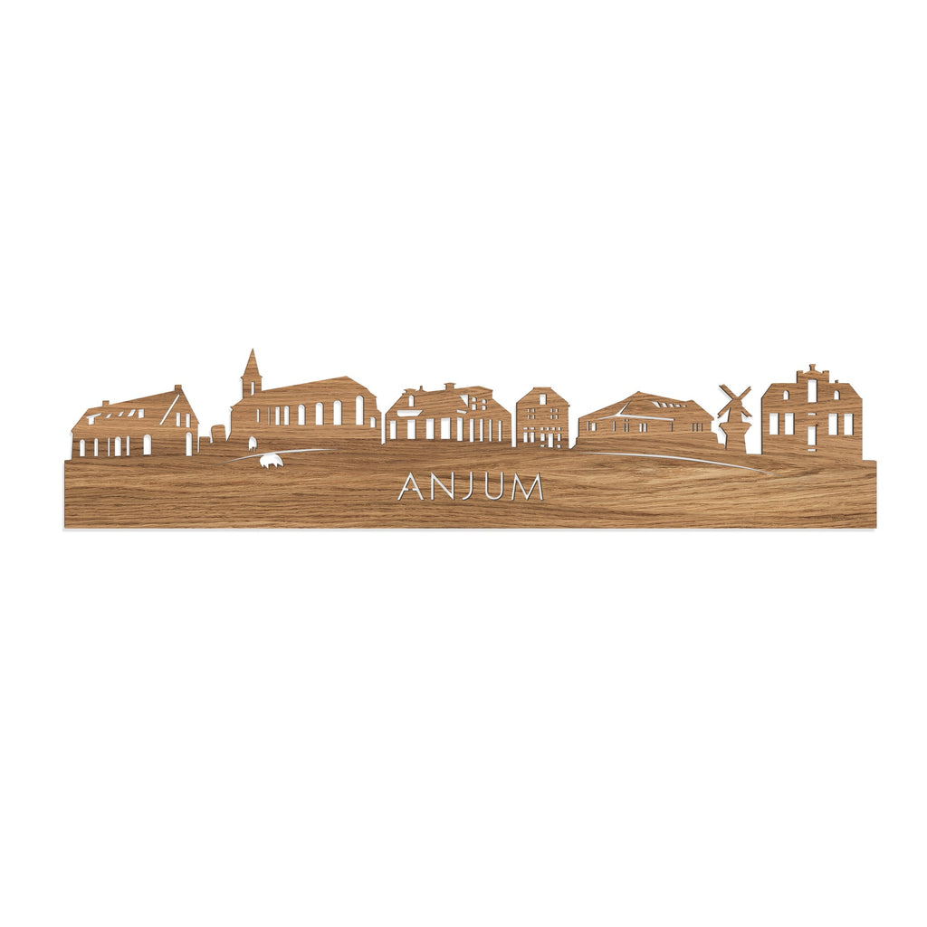 Skyline Anjum Eiken houten cadeau decoratie relatiegeschenk van WoodWideCities